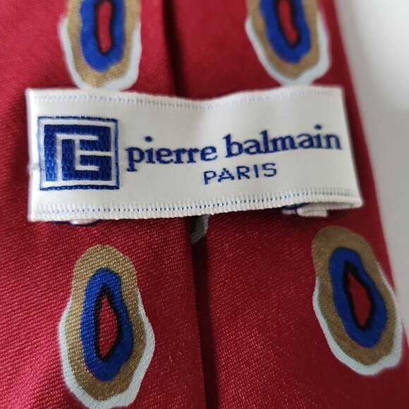 BALMAIN | Silk Tie Red Navy - Picture 5 of 5